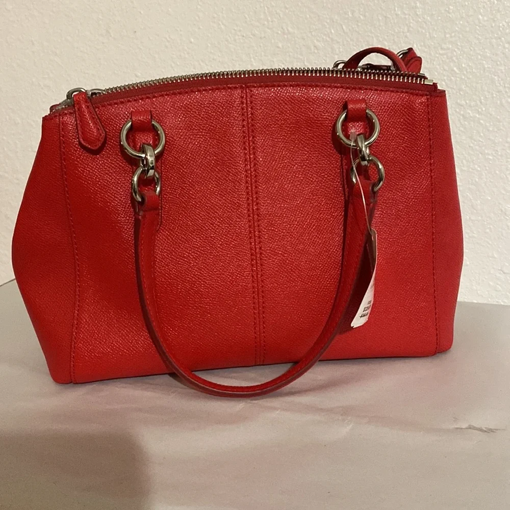 Coach red handbag satchel